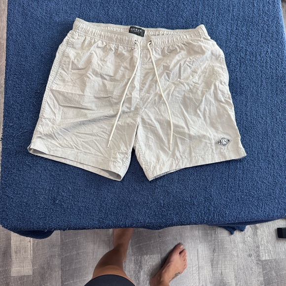 Pacsun men’s beige swim shorts, size large, swimsuit, drawstring shorts #664 - Picture 1 of 5